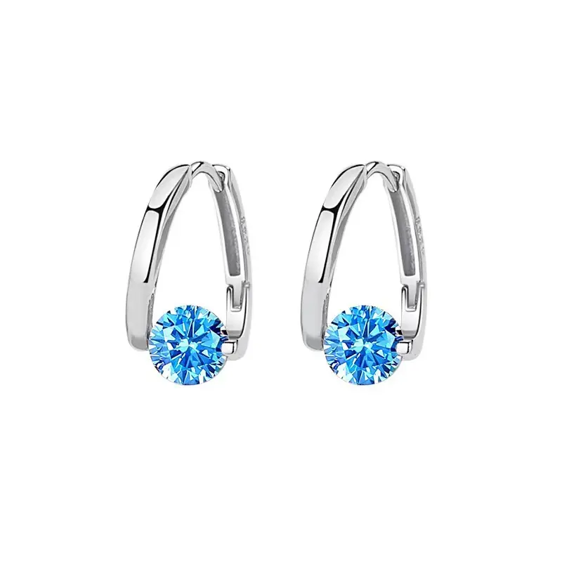 New Geometric Micro Inlaid Zircon Earrings with Niche Design, Fashionable Temperament, Simple and Versatile Women's Earrings