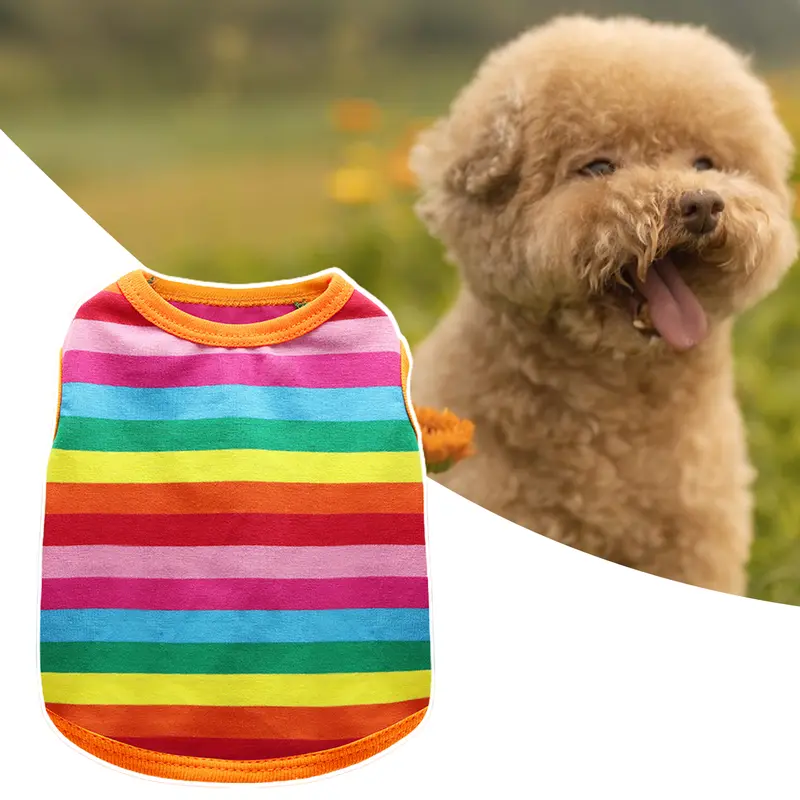 Áo Vest Cho Thú Cưng, Dải Cầu Vồng, Thời Trang Bắt Mắt, Trang Phục Cho Chó, Áo Cho Chó Con, Quần Áo Mặc Nhà 3
