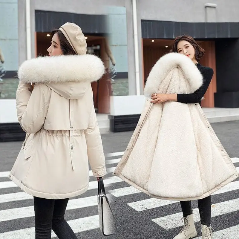 off-Season Parka Women's Short Velvet Thickened Warm down Cotton Jacket Winter New Small Cotton-Padded Coat Korean Coat