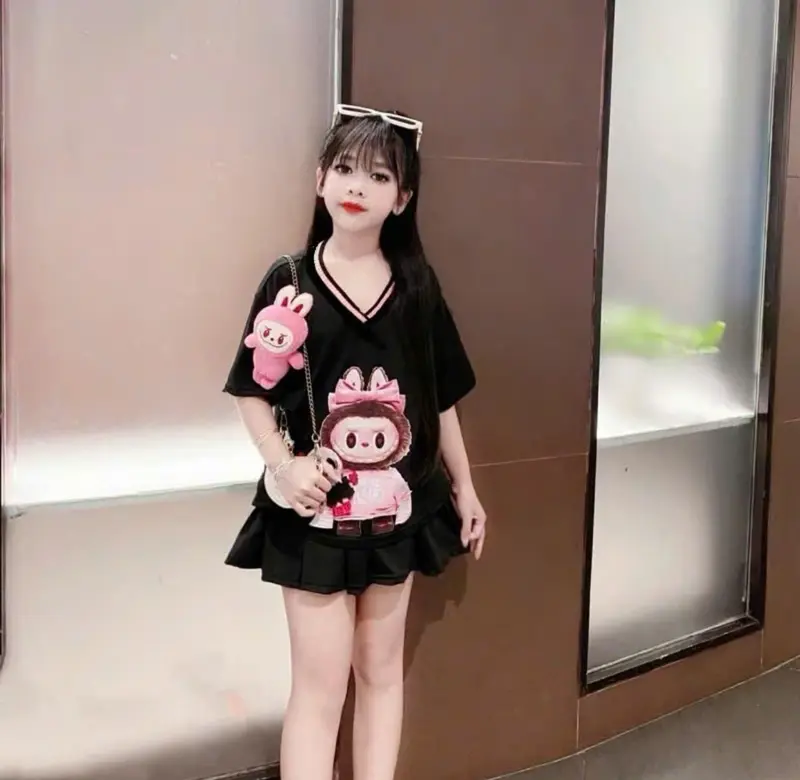 váy labula bé gái xinh , size 12--45 kg mẫu gấu cổ trái tim năng Động sang chảnh chất vải đep hàng may kỹ 5