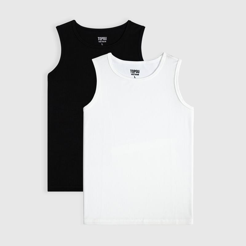 Áo ba lỗ nam TOPGU , Áo tanktop nam co giãn thấm hút cotton gân dày dặn, form regular Menswear