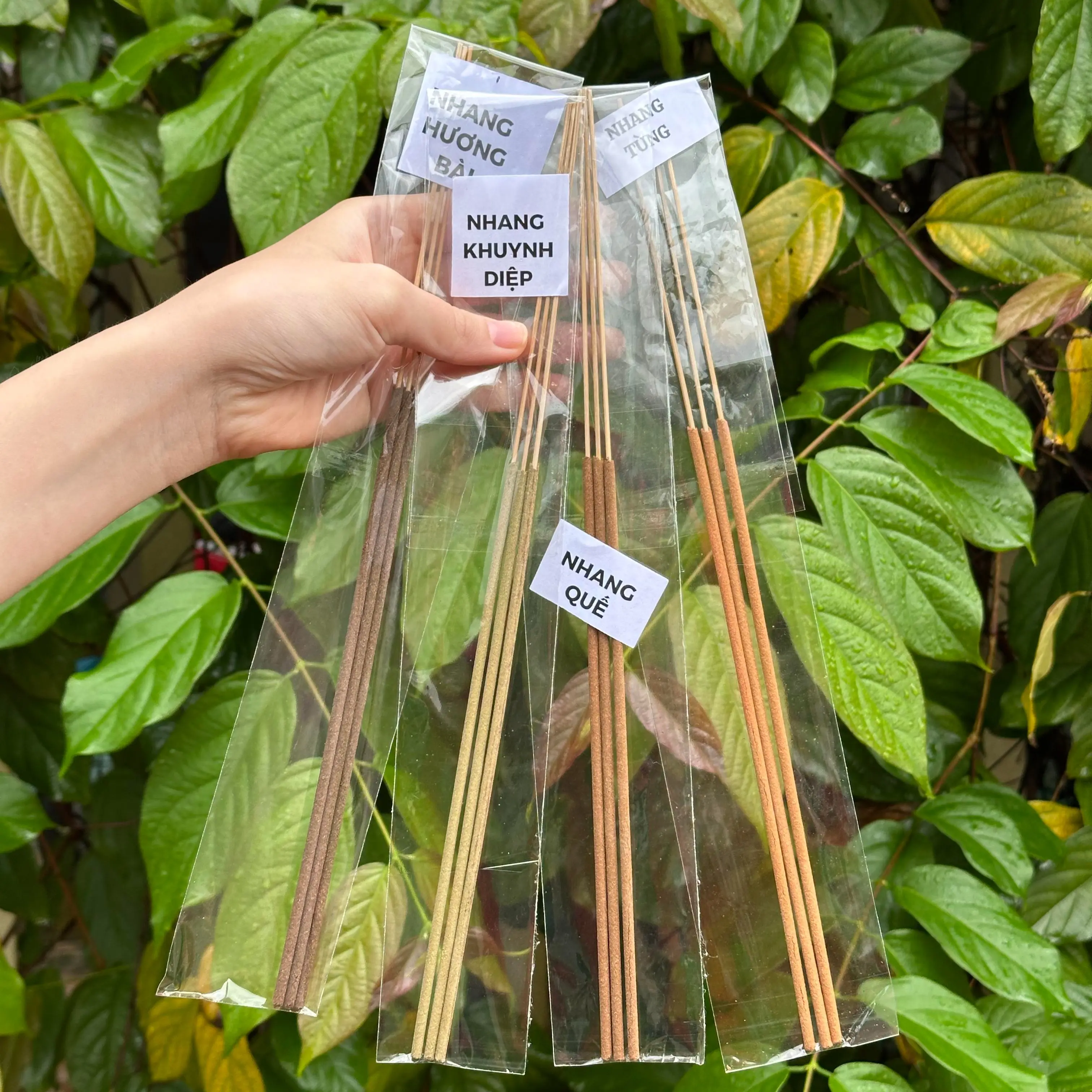 [ Quà Tặng ] 4 Loại Nhang Cây Trải Nghiệm, Mỗi túi 3 nén hương nhang 3 tấc - Nhang Sạch Phúc An Nhiên