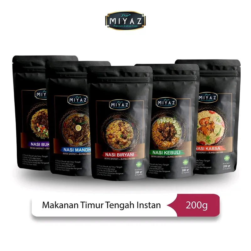 Paket Beras Basmati Miyaz 200gr Bumbu Rempah Nasi Kebuli, Briyani, Mandhi, Bukhari, Kabsa Instan Sehat 3