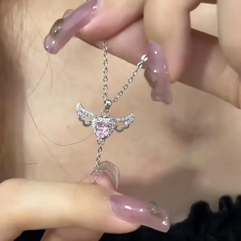 Vòng Cổ Trái Tim, Thiết Kế Hình Vuông Tình Yêu, Cao Cấp Và Giá Cả Phải Chăng, Mặt Dây Chuyền Thiên Thần Sang Trọng, Dây Chuyền Xương Đòn Nữ, Thích Hợp Làm Quà Tặng Qixi Cho Bạn Gái 3