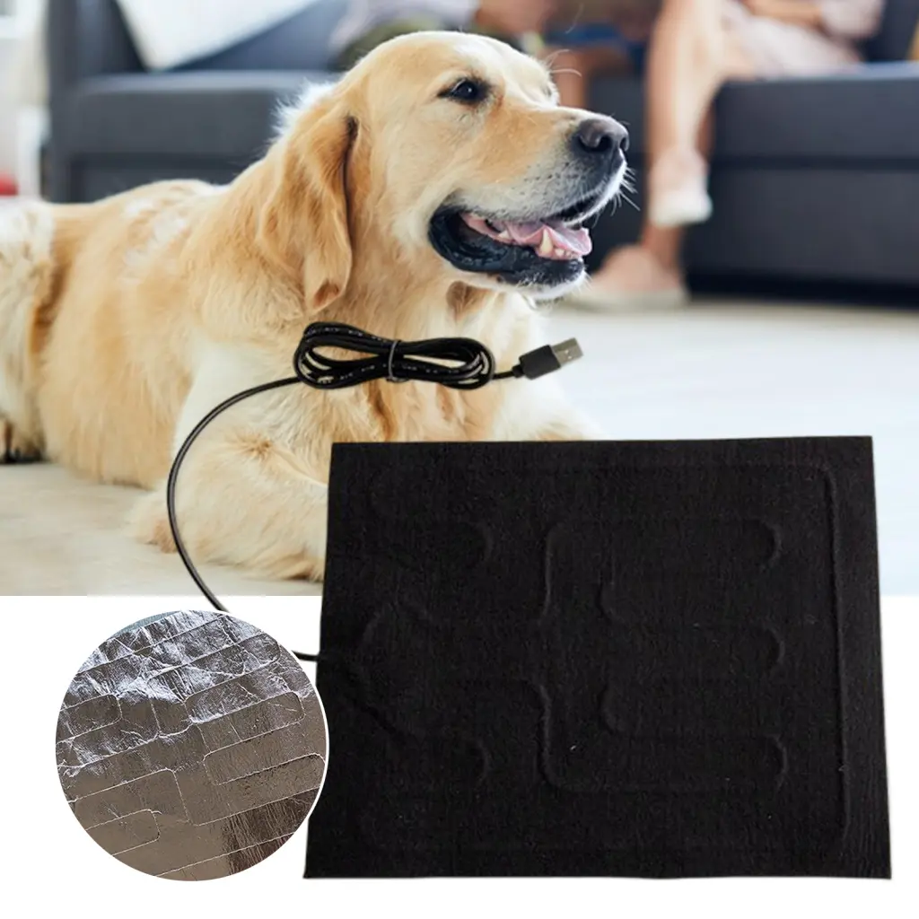 kitesiy Cushion Heater Pad Water Proof Ergonomic Pet Heating Pad Dispel Cold Pet Heating Pad for Office Use 3 Gears Temperature