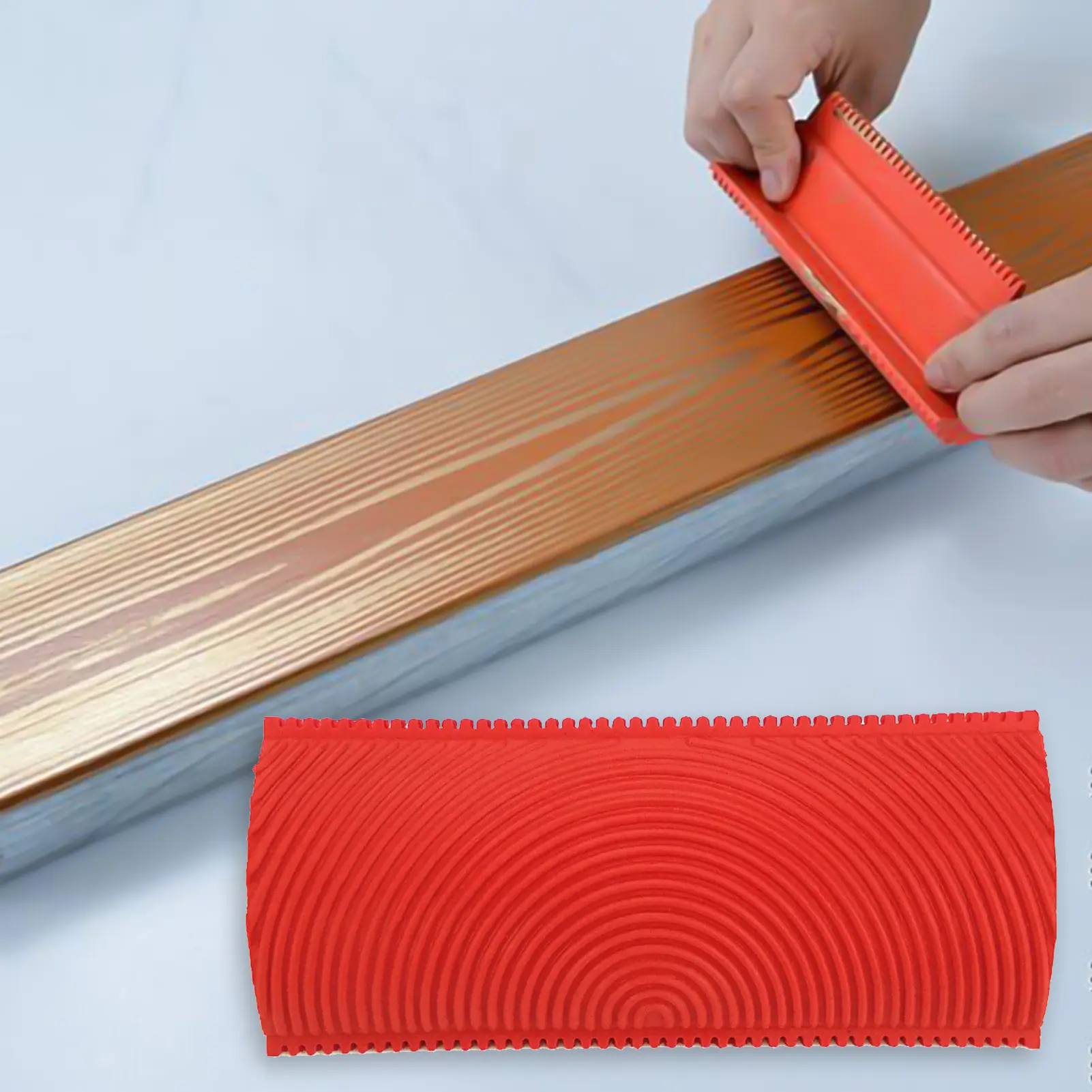 Yetates-2Pcs DIY แปรงลายไม้ เอฟเฟกต์ธรรมชาติ ไม่ง่ายที่จะทำลาย เครื่องมือวาดภาพ แปรงทาสีลายไม้ในครัวเรือนสำหรับจิตรกรรมฝาผนัง