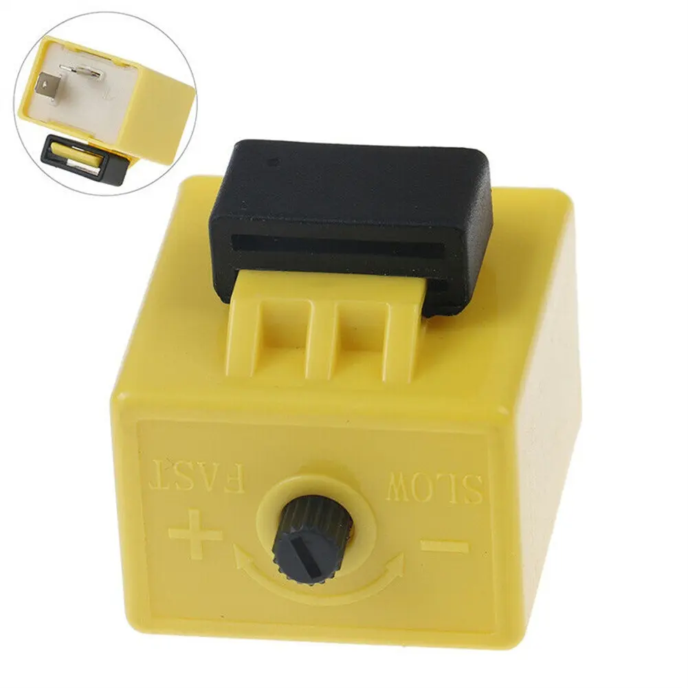 12V 2 Pin Adjustable Frequency LED Flasher Relay Turn Signal Blinker Indica