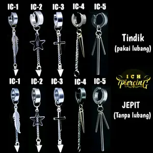 ICH IP-CE TERLARIS ANTING GANTUNG CEWEK DAN COWOK ALA KOREA/ Aksesoris telinga / Anting Korean style Silver