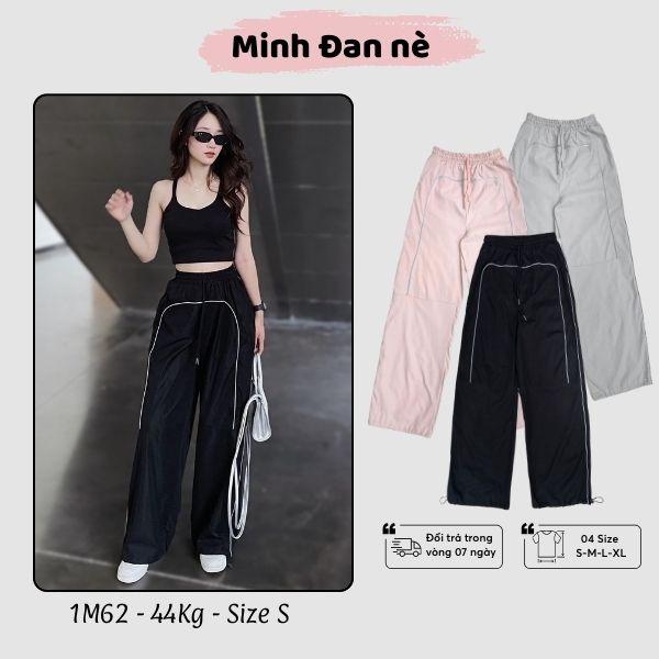 Quần Ống Suông Kaki Mềm Line Phản Quang MDQ05 Nữ Pants 0