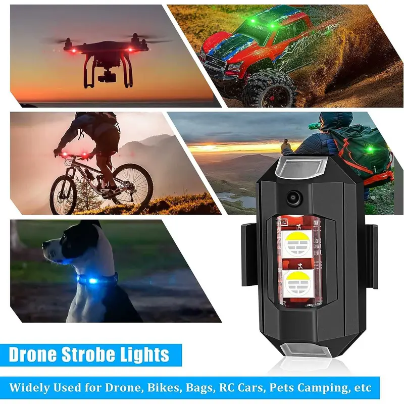 HISUN Lampu LED Warning Light Bike Drone Portabel 7 Color Rechargeable - H-77 2