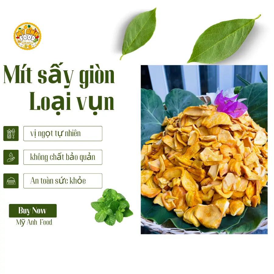 Túi loại 200g - 500g  - Mít vụn sấy giòn, ngọt tự nhiên thay thế Snack - MỸ ANH FOOD