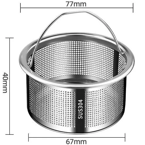Lưới Lọc Rác Bồn Rửa Chén, Giỏ Lọc Rác Inox Thông Minh Có Quai Xách 0