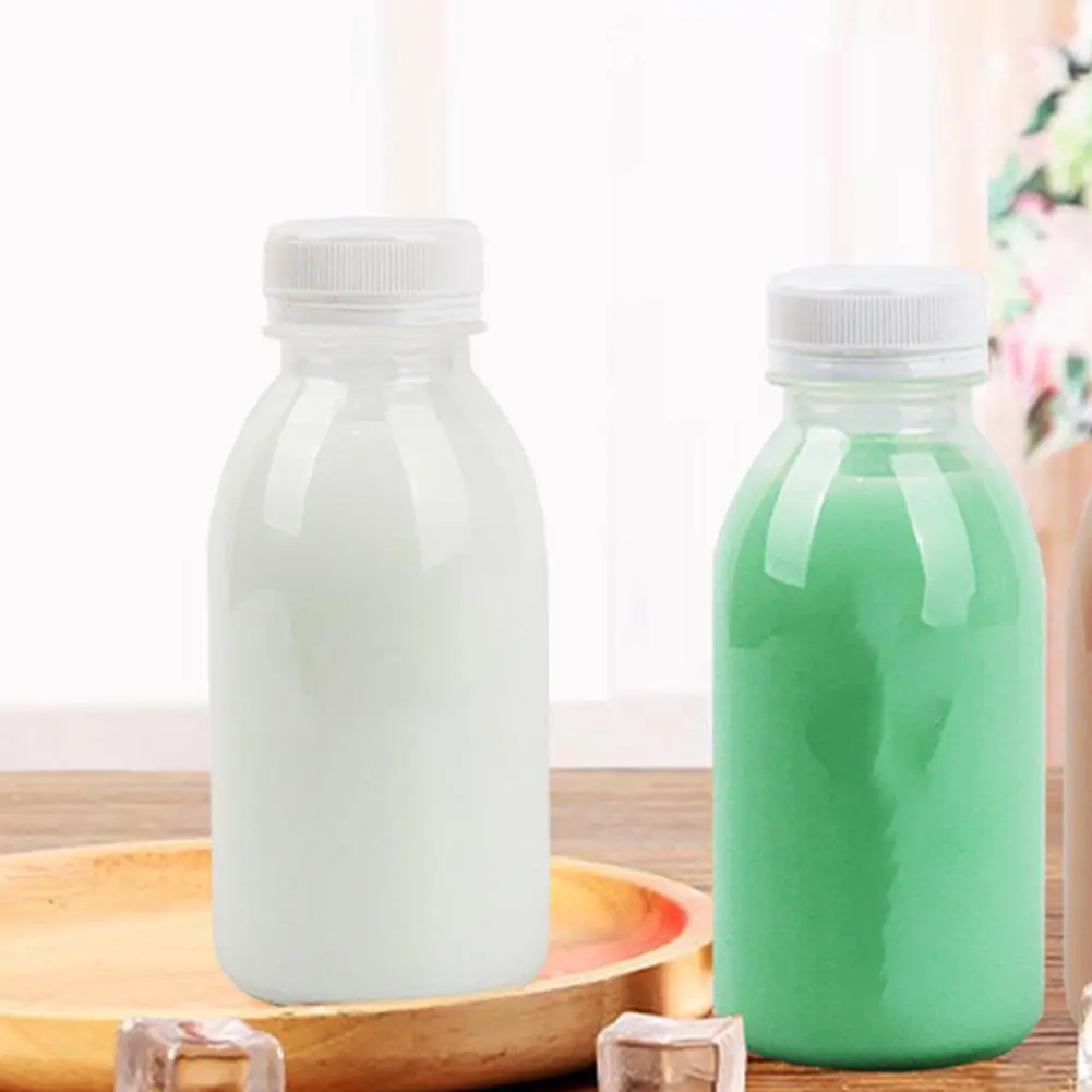 100-500ml Transparent Milk Bottles Small Juice Bottles Leakproof Beverage Water Portable Cup M2T8