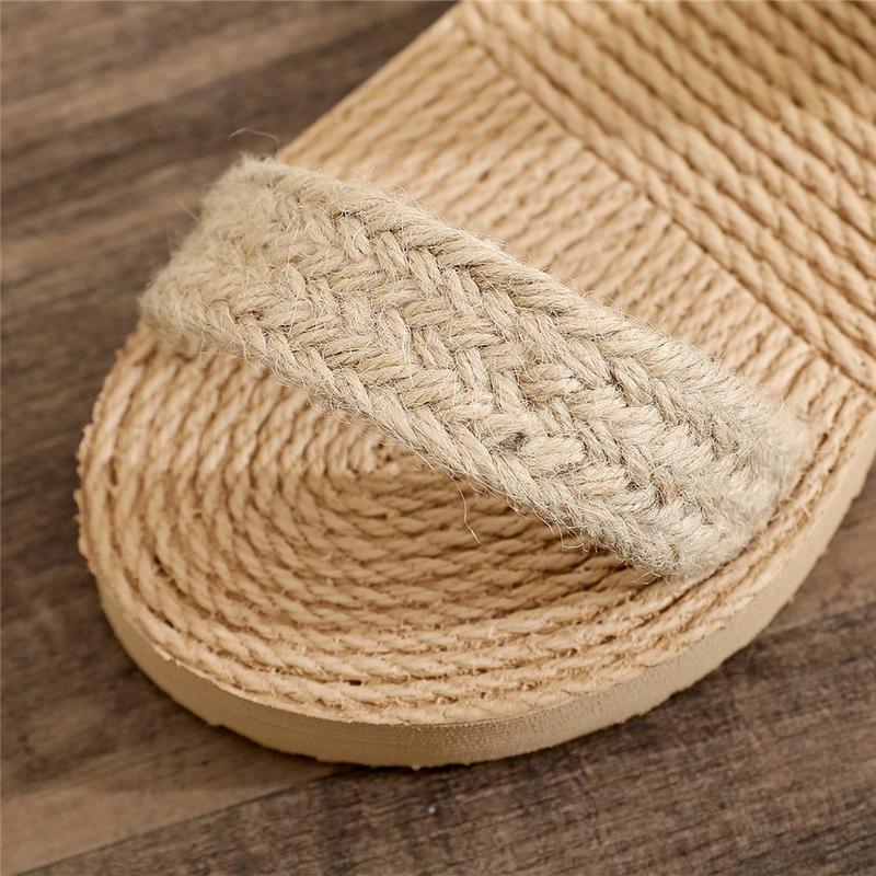 Product Introduction of Ethnic Style Imitation Straw Travel Imitation Hemp Bottom Women's Sandals Korean Fashion Outdoor Slippers Fashion Beach Girl Slippers 9