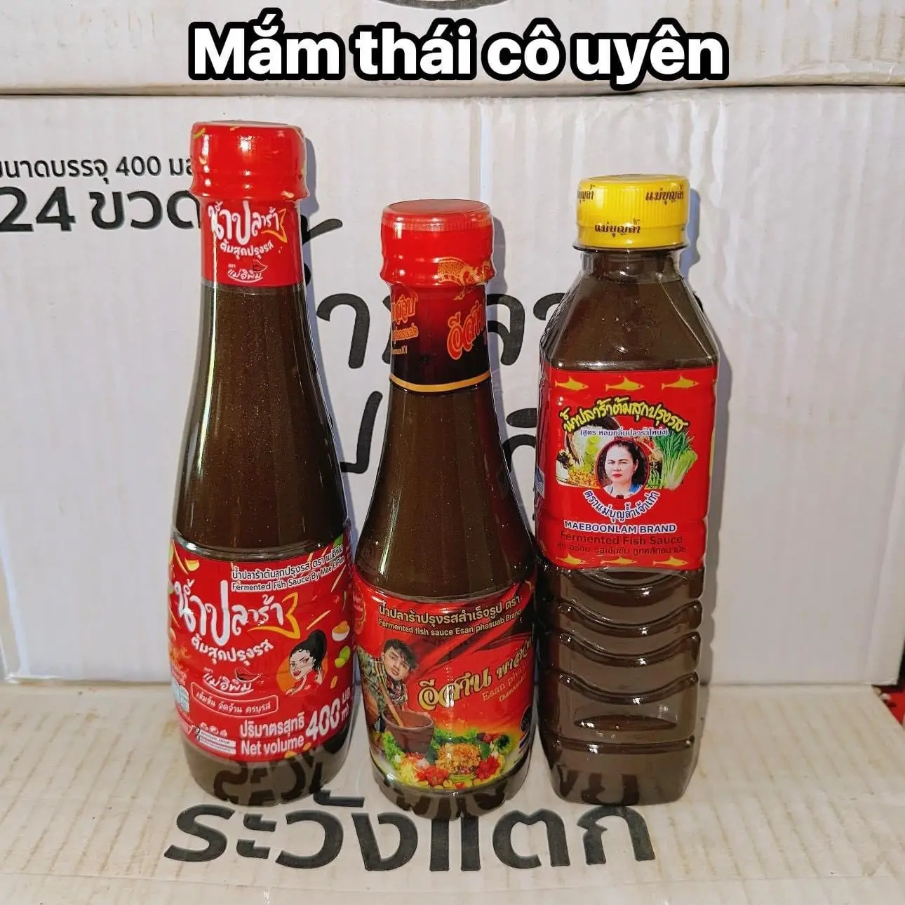 Combo 3 chai mắm Thái Lan( 1 chai mắm Cô gái 400ml + 1 chai mắm Chàng trai 350ml + 1 chai mắm truyền thống bà đẹt 400ml)