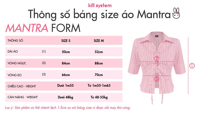 Product Introduction of Áo sơ mi kiểu đan dây Mantra sọc hồng dáng ôm quyến rũ -Killsystem 5