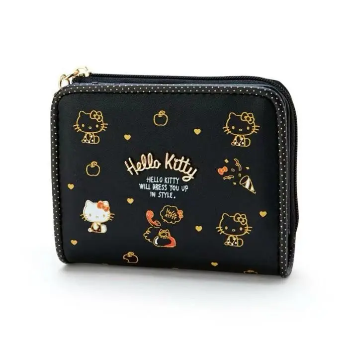[BHITS1050] Dompet Lipat Premium Resleting Sanrio Melody Cinnamoroll Pompompurin Kuromi| Dompet Lipat Tiga Klip Trifold PU Leather Logo Metal Sanrio 5