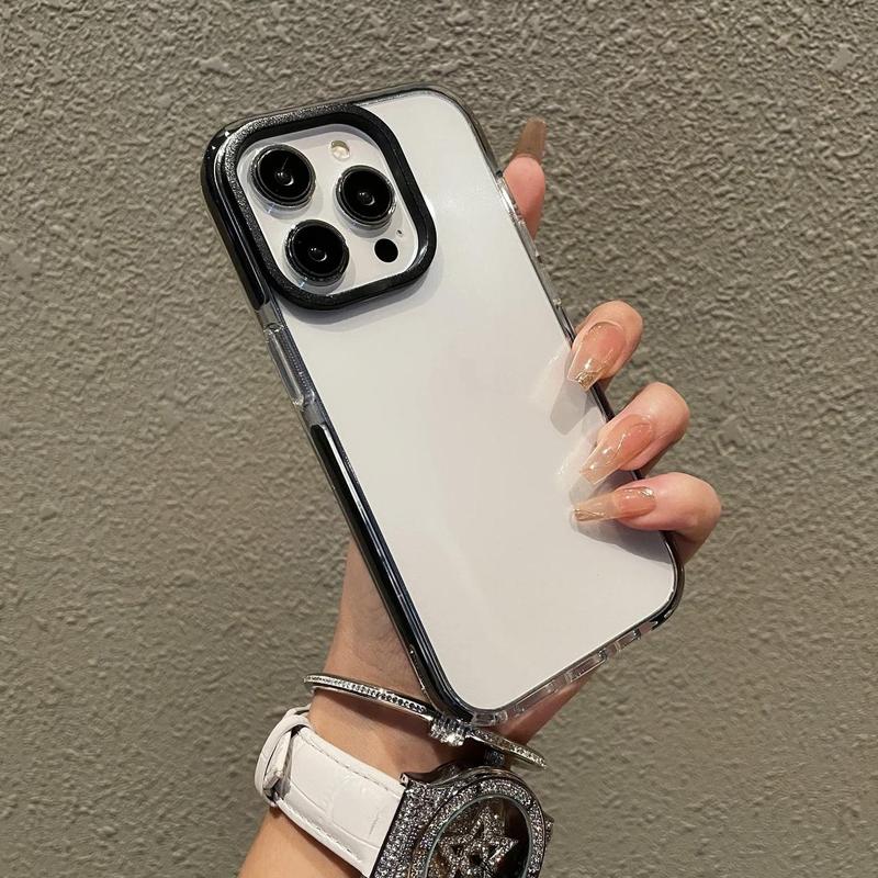 Clear Phone Case with Hollow Design, Anti-fall Mobile Phone Case, Shockproof Cases Cover Phone Cases Compatible with iPhone X 11 12 13 14 15 Pro Max 3