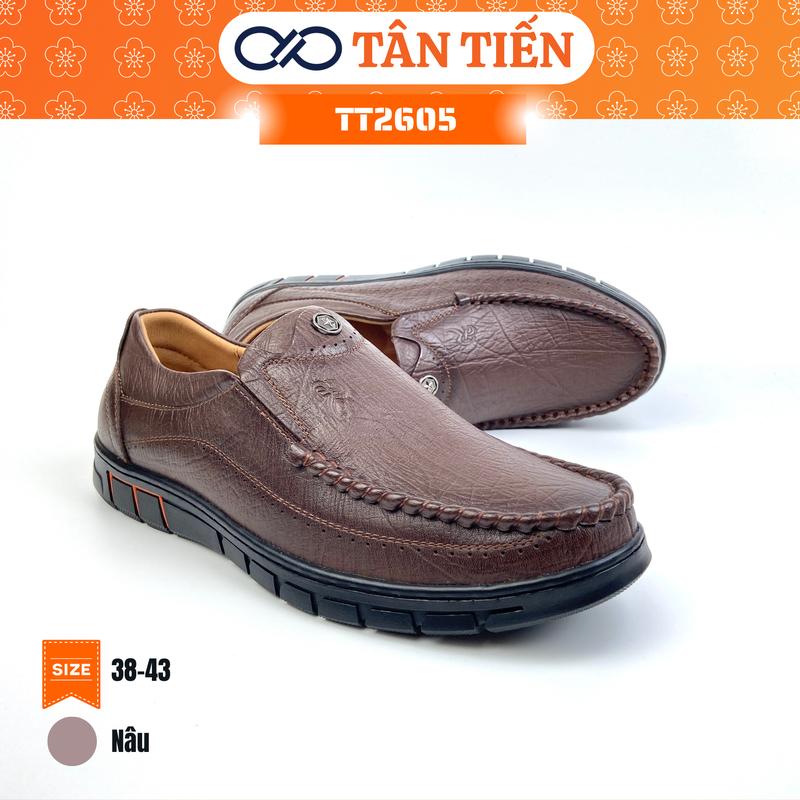  | Giày Lười Nam | TT2605 Hàng Hiệu Cao Cấp Chính Hãng Tân Tiến Mang Đến Sự Tự Tin Da Bò Thật Mềm Mại Đế Cao Su May Chỉ Viền Đế Chắc Chắn Bảo Hành 02 Năm Kèm Quà Tặng |   giầy lười nam da thật 