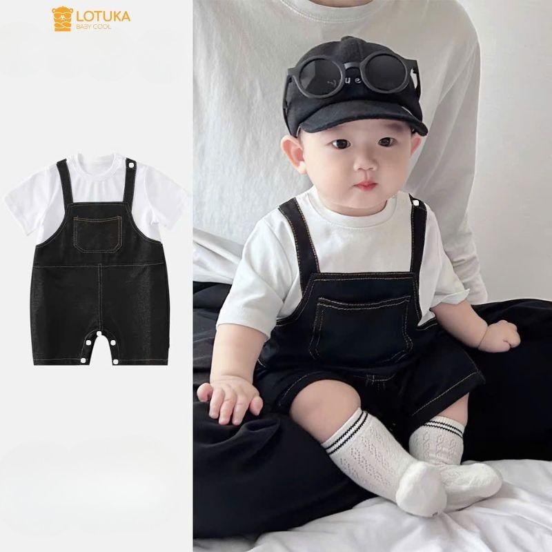 Bodysuit Đùi Yếm Jean Mềm LOTUKA Cho Bé Trai Bé Gái, Bodysuit Cho Bé, Áo Hè, Quần Áo Trẻ Em Mùa Hè Size 3-12kg