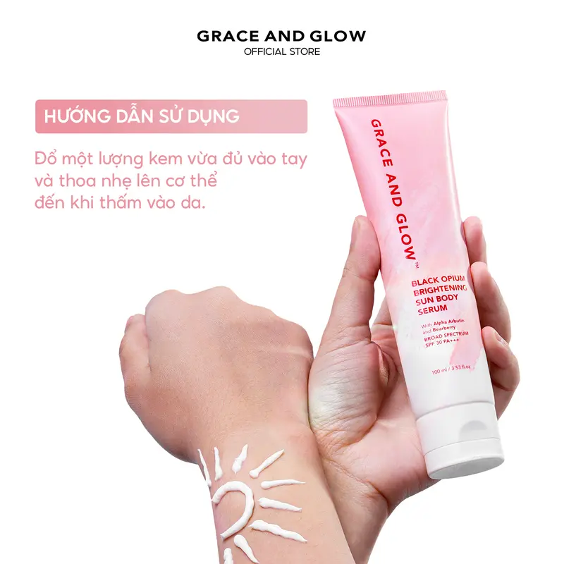 [Kèm Quà Tặng chỉ có trong Livestream] Combo 5in1 Sữa Dưỡng Thể chống nắng Black Opium Grace and Glow Sun Body Serum hỗ trợ cải thiện sắc tố da Tặng kèm Tẩy da chết body 4