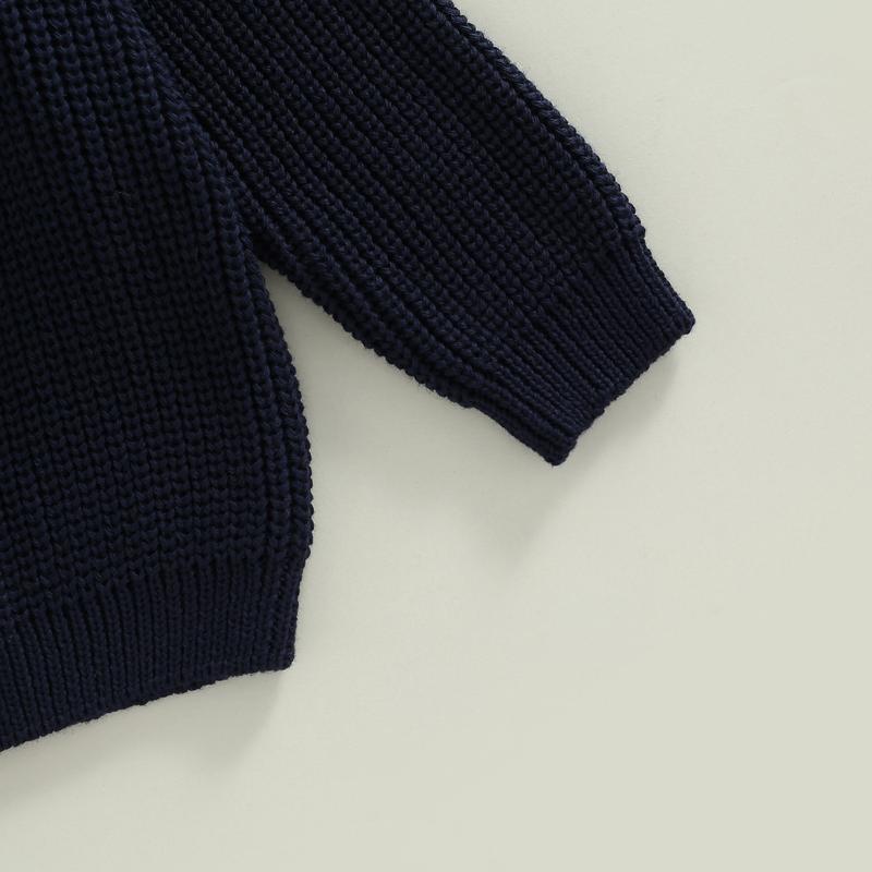 Product Introduction of Toddler Baby Round Neck Sweaters, Long Sleeve Solid Color Loose Knitted Pullovers 50