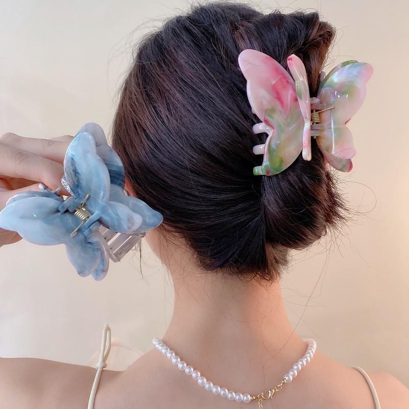 Product Introduction of ED - 6.5CM JEPITAN RAMBUT BUTTERFLY MARBLE FASHION KOREAN PREMIUM / JEDAI KUPU KUPU GLOSSY DOUBLE WINGS 1