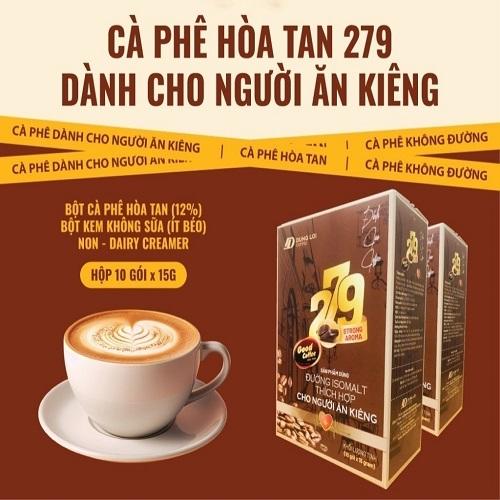 SẢN PHẢM CHÍNH HÃNG Cà Phê Muối Hoà Tan 279 Hộp 10 Gói - Cho Người Ăn Kiêng Tiểu Đường