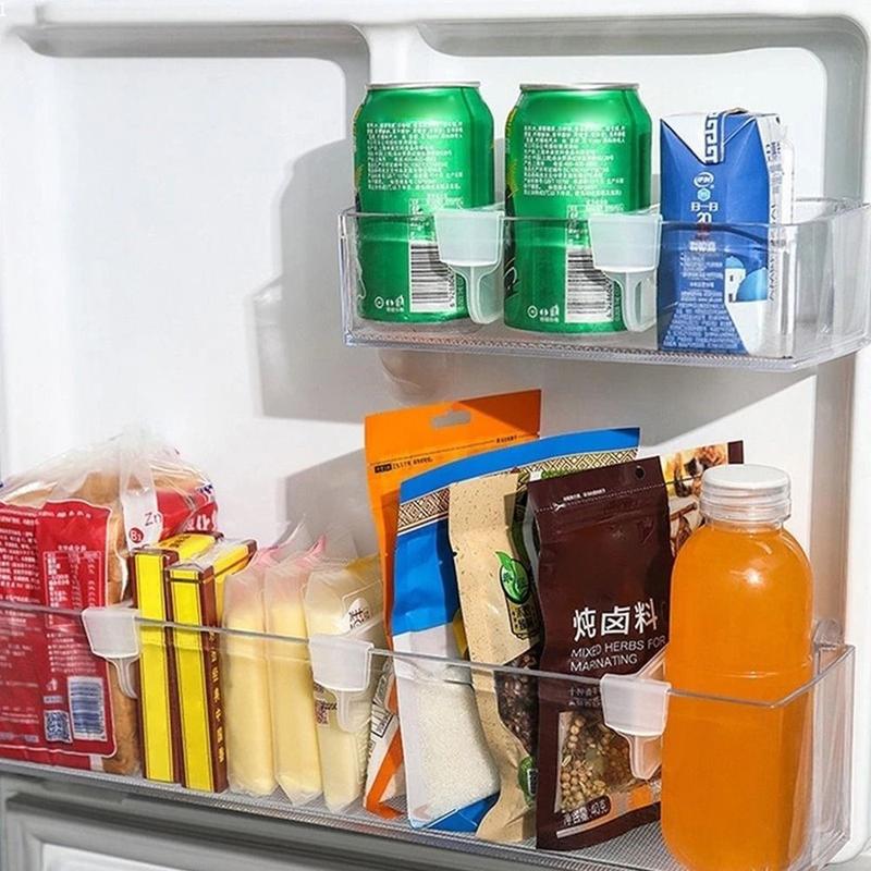 1Pcs/1Set New Fridge Side Door Refrigerator Partition Board Kitchen Accessories Separating Storage Shelf Bottle Can Organizer Plastic Divider Clip 5