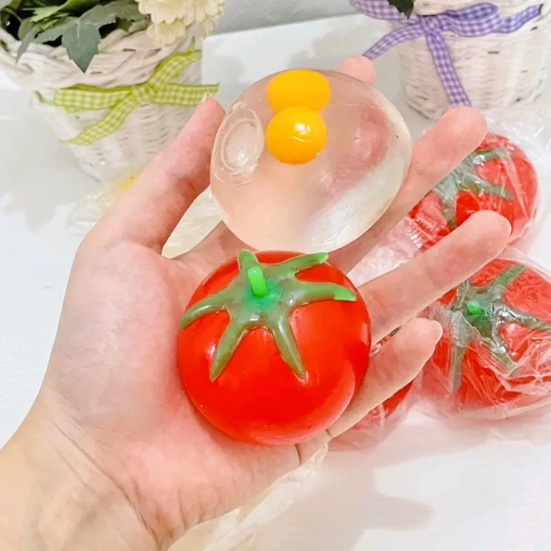 Squishy Ball Fruit Bola Pencet Bola Anti Setres / Squishy Tomat / Squisi Telor / Mainan squishy Tomat Telur / Mainan Pencet Tomat Telur / Squishy Bentuk Telor Tomat / Mainan Terbaru 0