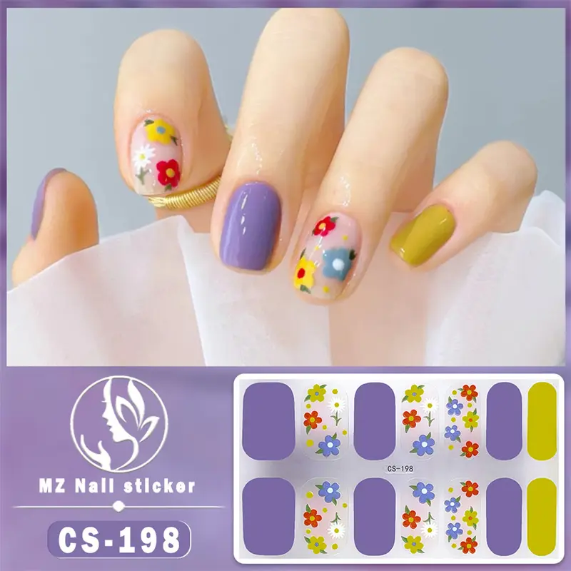 Miếng Dán Móng Tay Keo Không Nướng Chống Thấm Nước CS, Phong Cách Nhật Bản Và Hàn Quốc, Giấy Dán Móng Tay Mùa Xuân Và Mùa Hè Đầy Đủ, [Thanh Toán Khi Nhận Hàng] 4