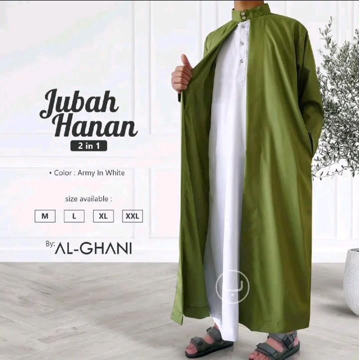 Jubah Hanan 2 in 1 jubah pria premium bahan katun exclusive 4