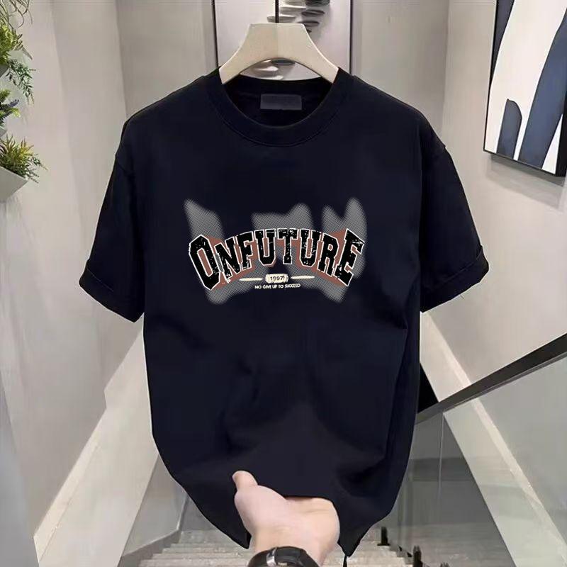 Kaos lengan pendek hitam dan putih untuk wanita, gaya baru musim panas 2025, atasan kaos longgar kasual dasar yang melangsingkan, gaya Instagram.