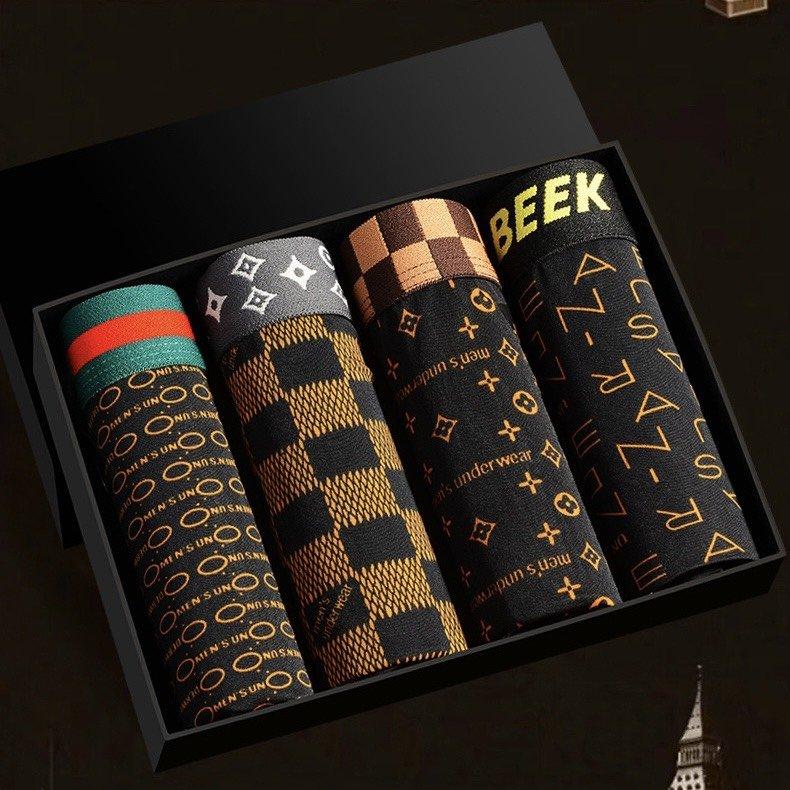 4 Quần boxer Chất thun lạnh mát lịm full hộp hàng cao cấp chất lượng cao quanxi nam Sịp Menswear