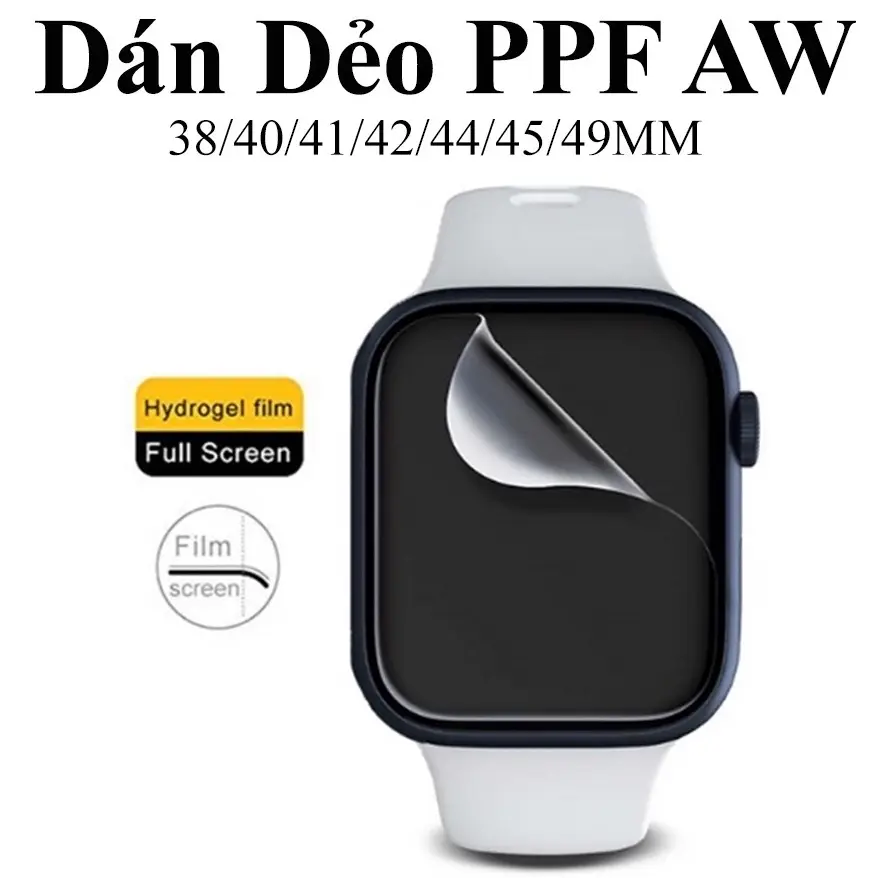 Miếng Dán Màn Hình Mặt Trước Hydro Film Ppf Dành Cho Apple Watch Series 1 2 3 4 5 Se 38mm 40mm 42mm 44mm 41mm 45mm 49ultra
