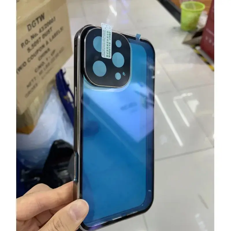 Ốp Kính Khóa Hai Mặt Từ Tính, Chất Liệu Kim Loại, Dành Cho iPhone 16, 15, 14, 13, 12, Pro Max, Plus, Bao Phủ Toàn Bộ 360 °, Ốp Chống Sốc Bảo Vệ 8