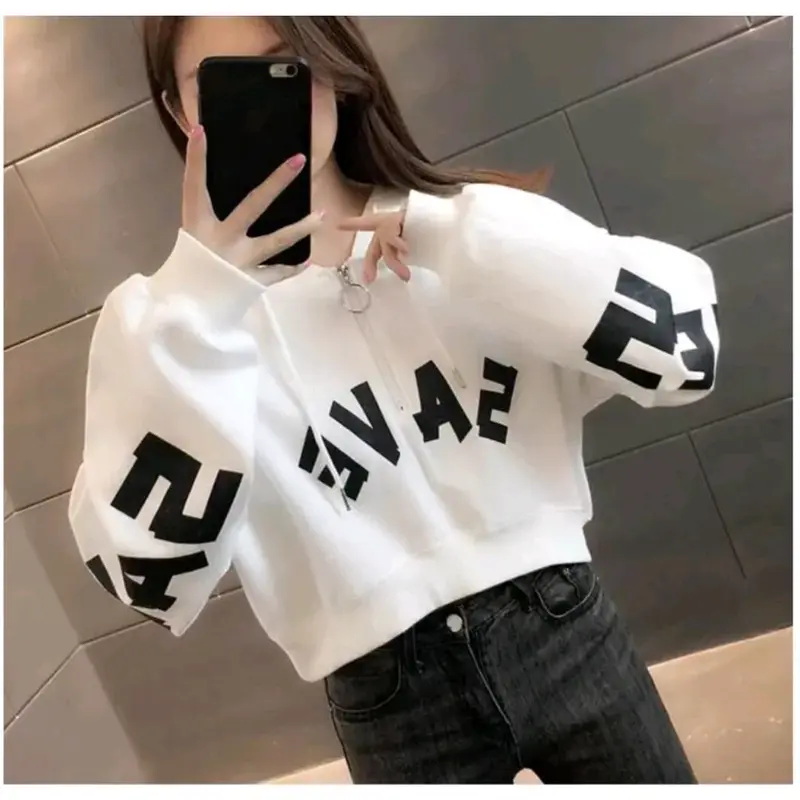 Save Zipper Crop Fleece - Jaket Wanita Crop Oversize Terbaru 1