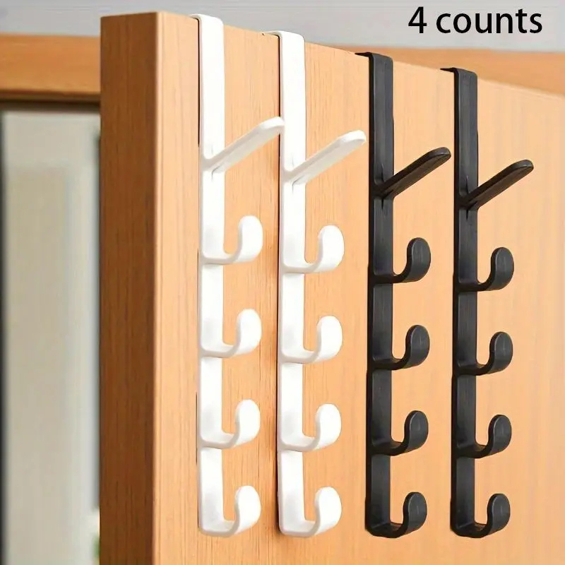 Over-the-door Hook, 4 Counts Wall Mount Utility Hook, Multi-purpose Organizer for Coats, Towels, Bags, Home Organizer for Bathroom, Entryway, Closet