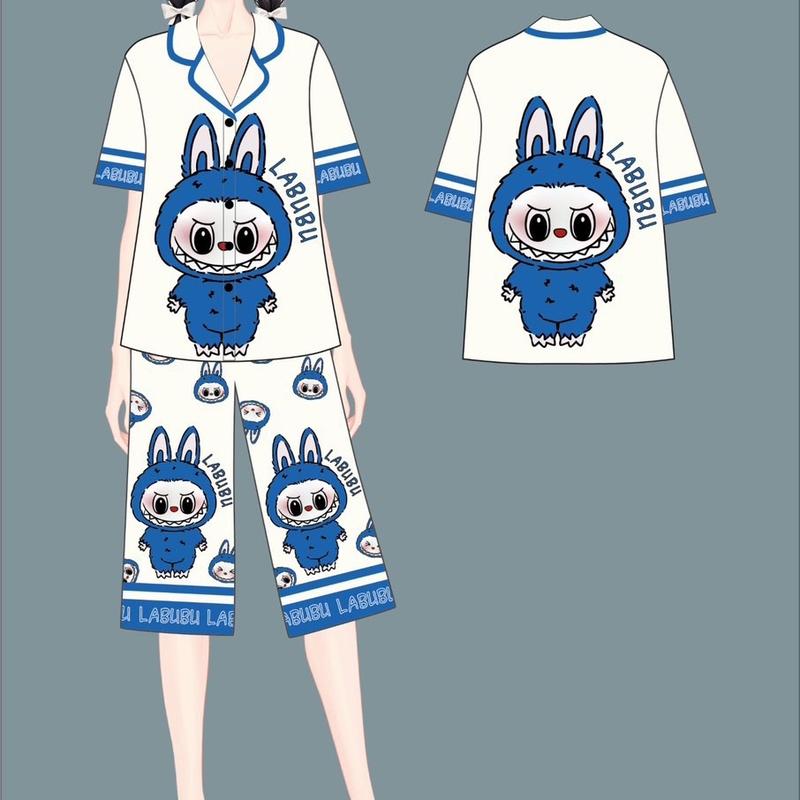 ngan Đồ Bộ Pijama lụa mịn thiết kế mẫu Bu from lửng ngủ sam luxury dobo tay 2