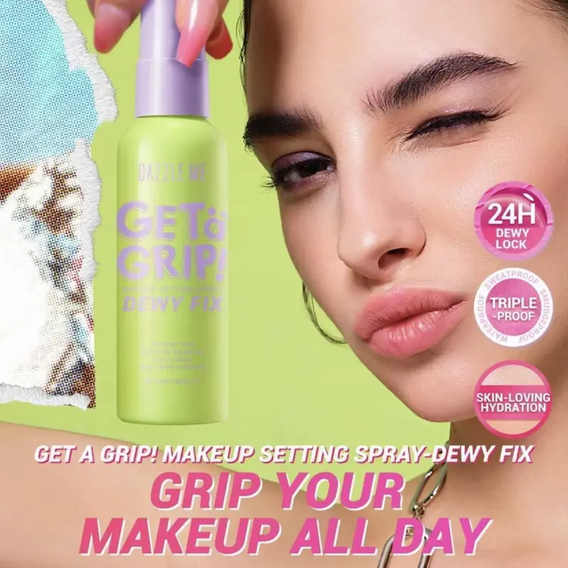 BestPrice- NEW DAZZLE ME Get a Grip Spray Makeup Setting-Dewy Fix 60ml Lasting Extract ... 4