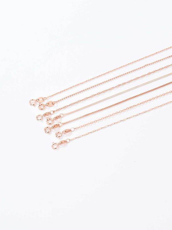 925 Sterling Silver Simple Chain Necklace, Minimalist Style Necklace, Fashion Jewelry Accessories for Women & Girls 3