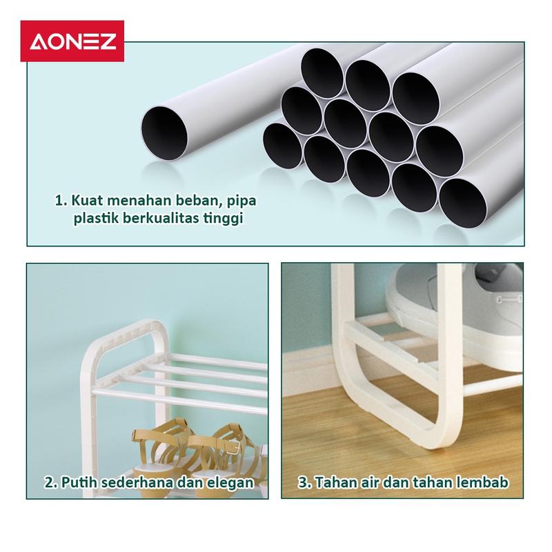 Product Introduction of 【COD】AONEZ Rak Sepatu Serbaguna 4 Susun Tempat Sepatu Rak Sandal 7