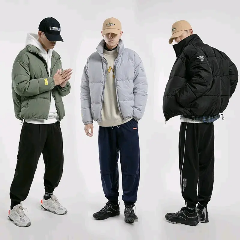 Jaket Puffer Gelembung Pria Tebal  Outdoor Dewasa Abu Hijau Waterproof Keren murah 3