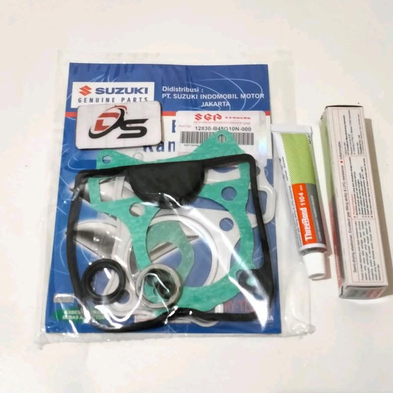 TOP SET GASKET PERPAK BLOK+LEM THRIBOND SUZUKI SPIN 125 SKYDRIVE SKYWAVE HAYATE Motor 2