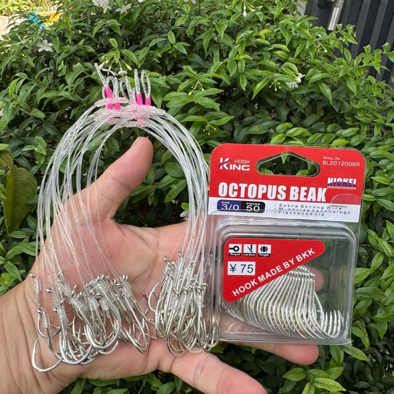 Combo 5 chùm 10 chùm nho 6 lưỡi BKK trắng số 3 dây bulava raptor 0,76mm hoặc pioner 0,75mm