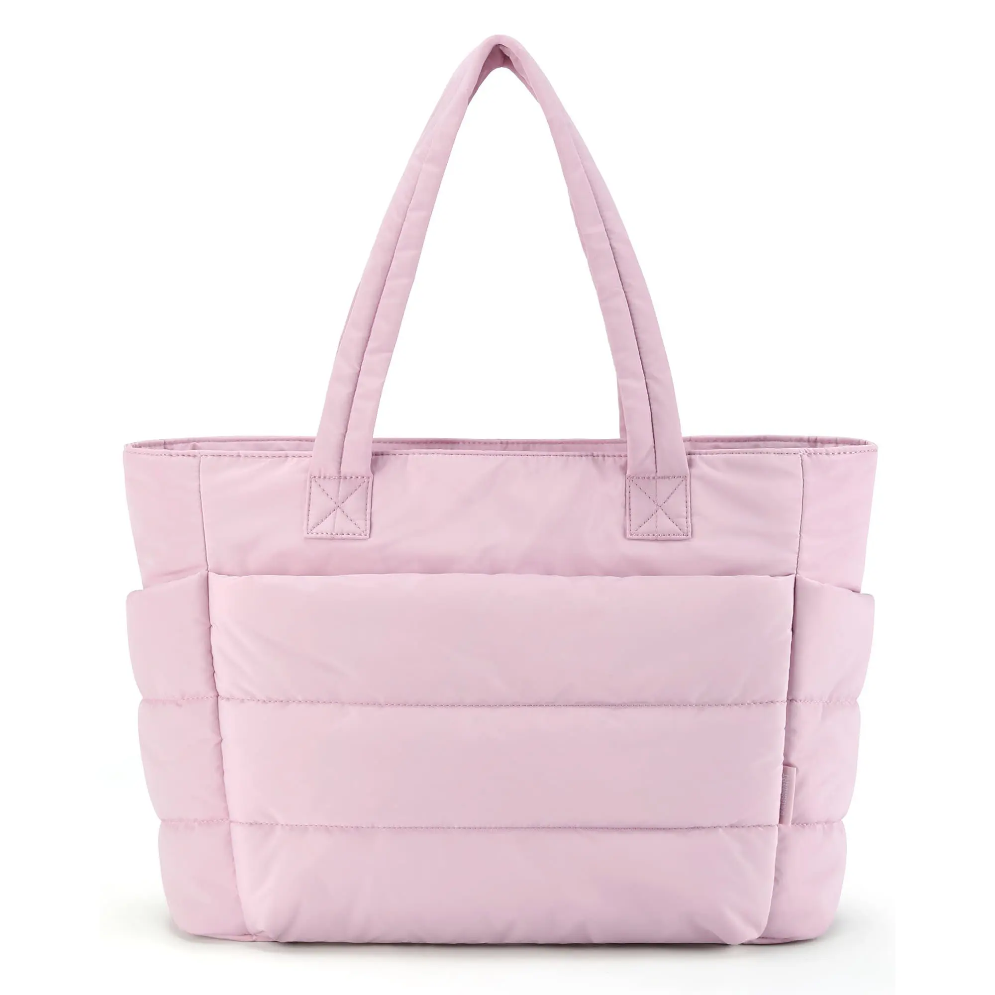 BAGSMART Lightweight Puffy Tote Bag with Compartments for Women, Quilted Shoulder Bag Handbag for Travel and Work