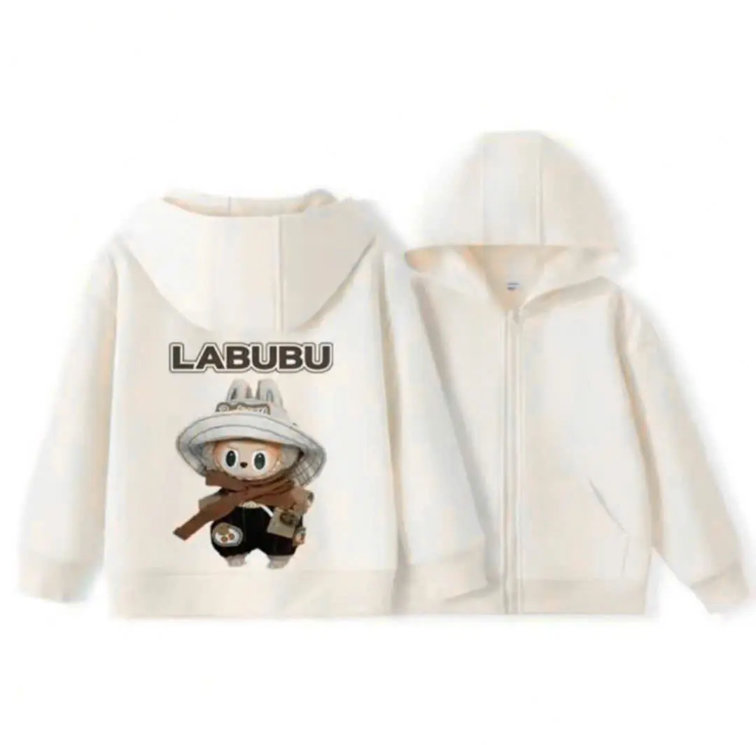 Áo Hoodie khóa zip - hình Labubu cho bé, Chất vải Cotton mềm mịn, ấm áp cho bé vào mùa đông (mã4)
