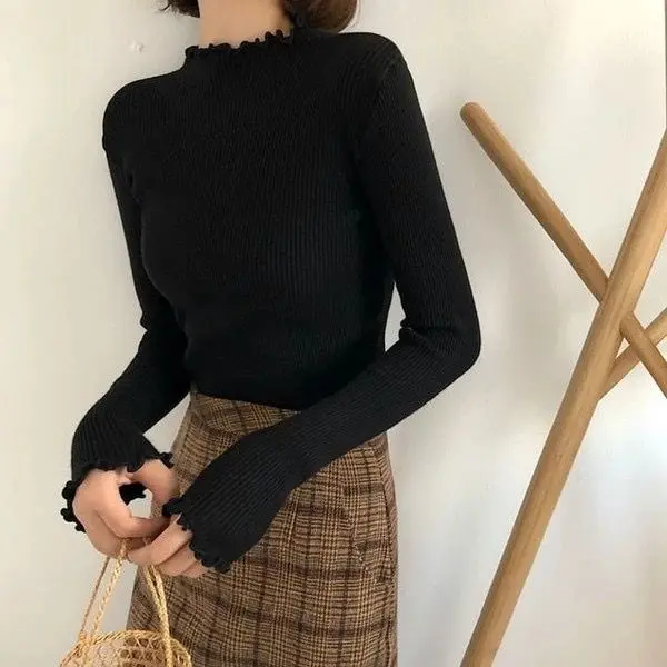 Alesha - SWEATER TURTLENECK KRIWIL Baju Fit Baju Fit Panjang Tangan