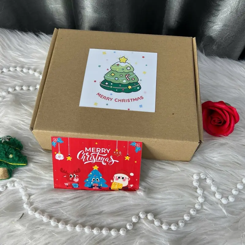 [ Sỉ 5 hộp] Hộp quà noel bản nhỏ làm quà tặng noel, quà tặng giáng sinh 3