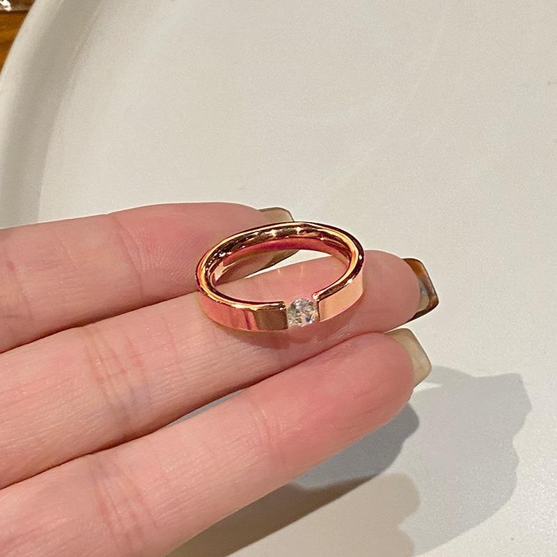 Product Introduction of Nhẫn Thép Titan Zircon, Đơn, Dành Cho Nữ, Thiết Kế Độc Đáo Phong Cách Sang Trọng Giá Cả Phải Chăng, Cảm Giác Cao Cấp, Nhẫn Đuôi, Nhẫn Thực Phẩm 7